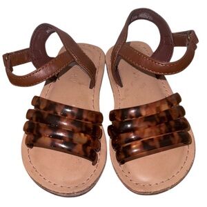 Old Navy Tortis Print Brown Velcro Strap Toddler Sandals - 6